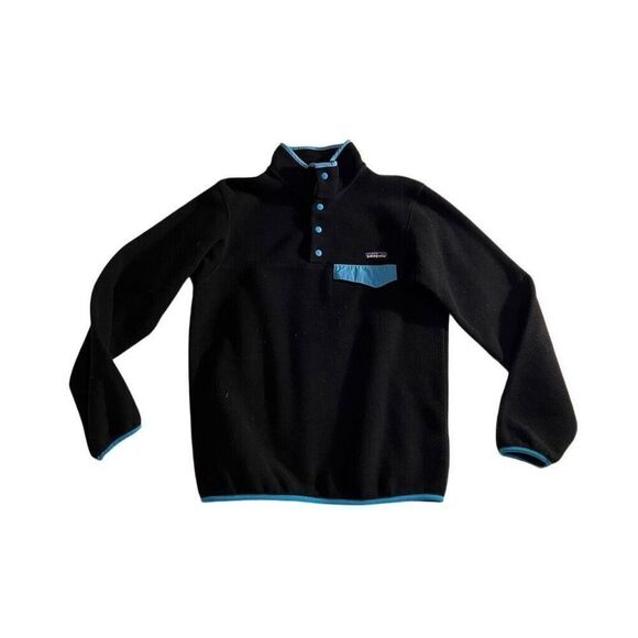 Vintage Patagonia Synchilla Size Medium Fleece Jacket Black Unisex - Picture 1 of 7